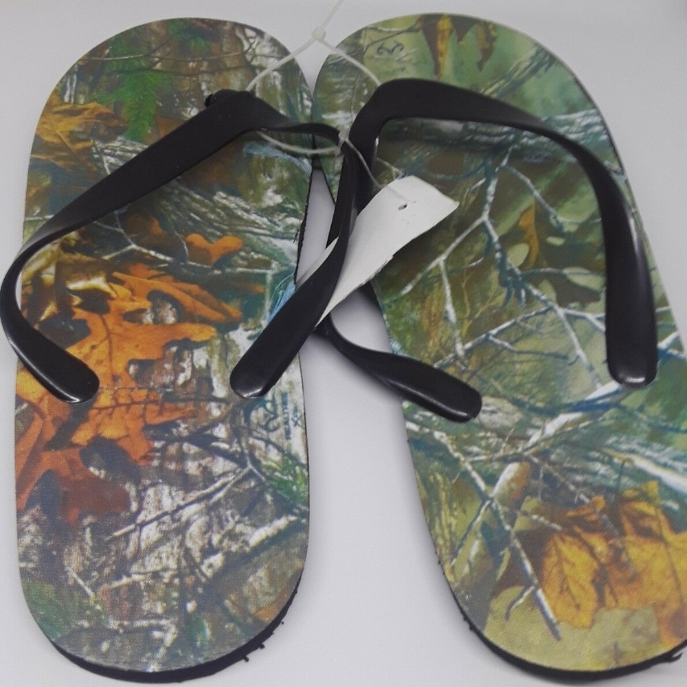 REALTREE MEN'S RUBBER CAMO 10.5 FLIP FLOPS